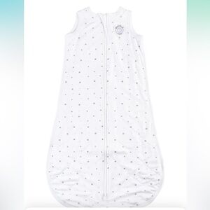 Starry White Quilted Sleeveless sleep sack